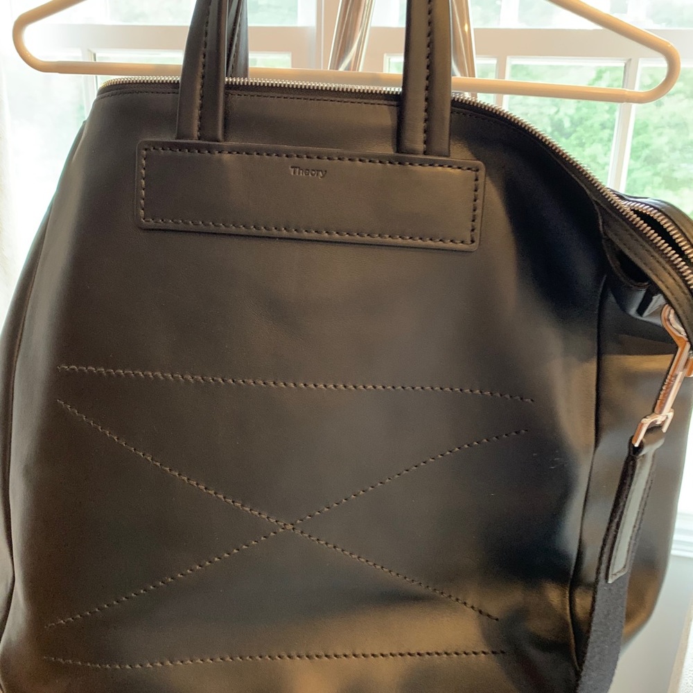 Theory leather travel tote